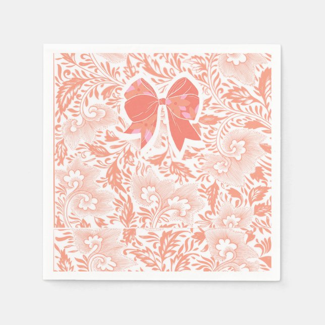 Peach bridal shower napkin (Front)