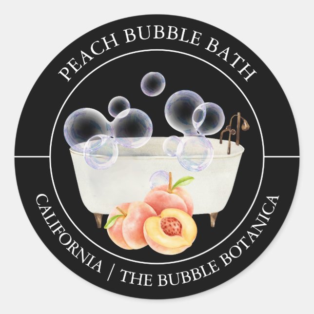 Peach Bubble Bath label (Front)