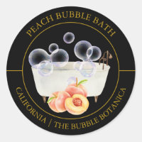 Peach Bubble Bath label