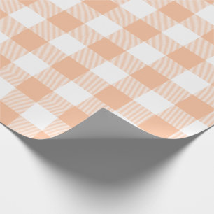 Peach Buffalo Check Pattern Wrapping Paper