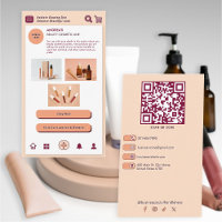 Peach Burgundy Brand Beauty Cosmetic QR Code Techy