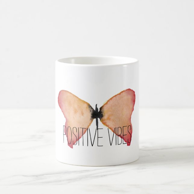 Peach butterfly inspirational quote coffee mug (Center)