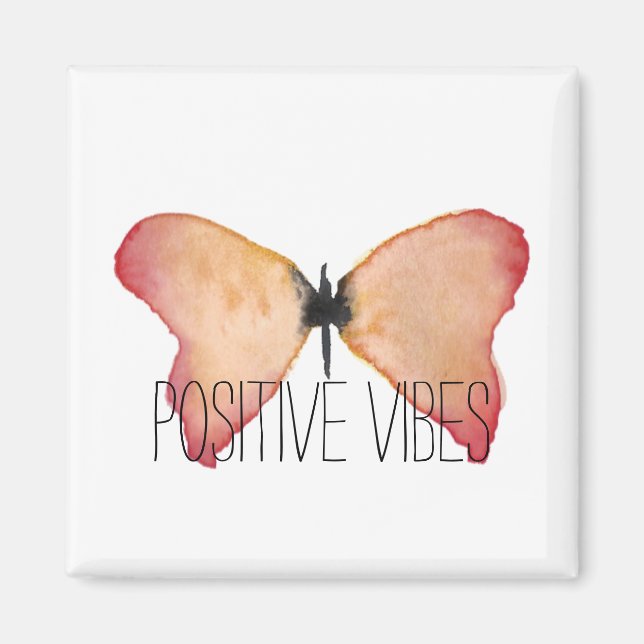 Peach butterfly inspirational quote magnet (Front)