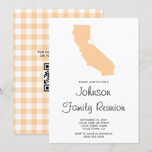 Peach California Family Reunion Invitation