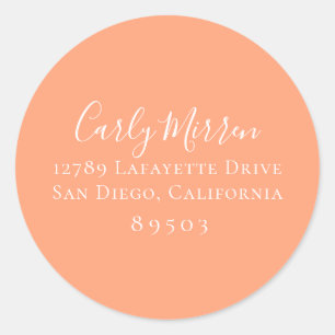 Peach Cantaloupe Colour Return Address Sticker