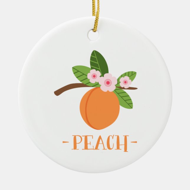 Peach Ceramic Tree Decoration (Front)