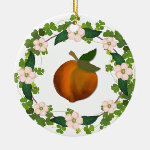 Peach Ceramic Tree Decoration