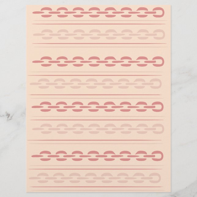 Peach Chain Scrapbook Paper (Front)