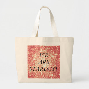 Peach Champagne Stars Large Tote Bag