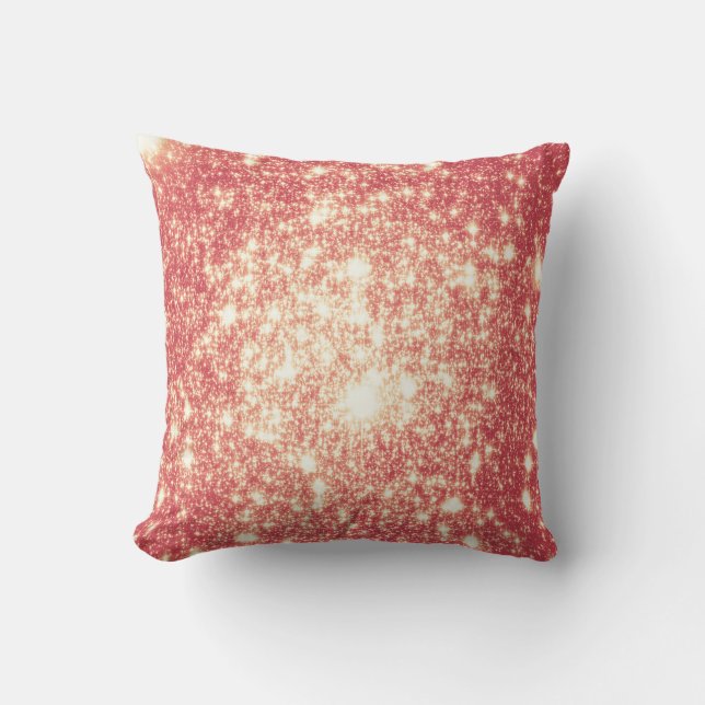 Peach Champagne Stars Pillow (Front)
