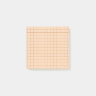 Peach Chequered Grid Pattern Aesthetic Office  Post-it Notes