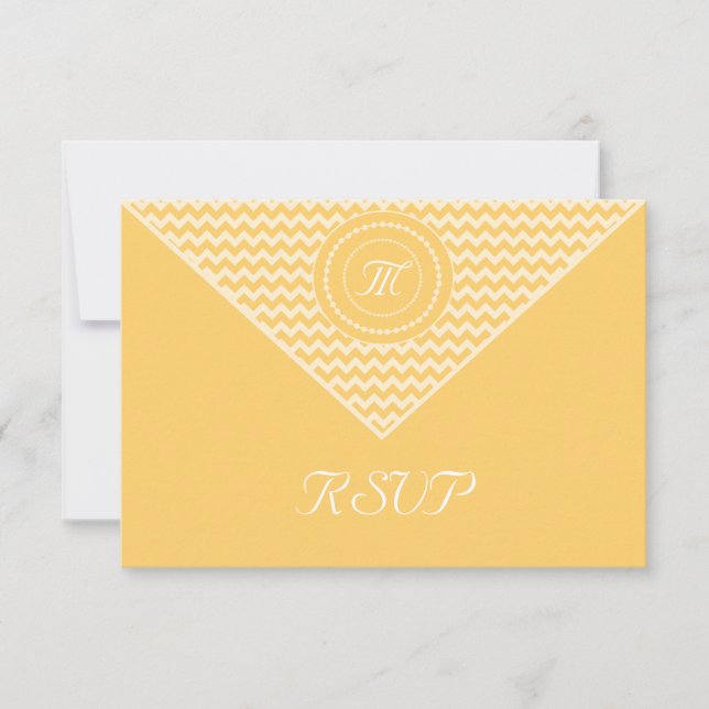 Peach Chevron RSVP Card (Front)