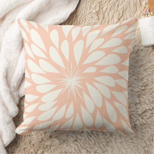 Peach Chrysanthemum Floral  Cushion