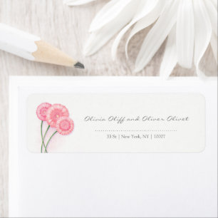 Peach Chrysanthemum Return Address