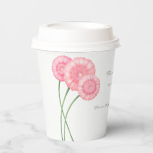 Peach Chrysanthemum Wedding Paper Cups