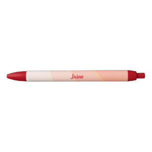 Peach Circular Swirls ombre Black Ink Pen
