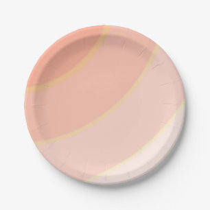 Peach Circular Swirls ombre  Paper Plate
