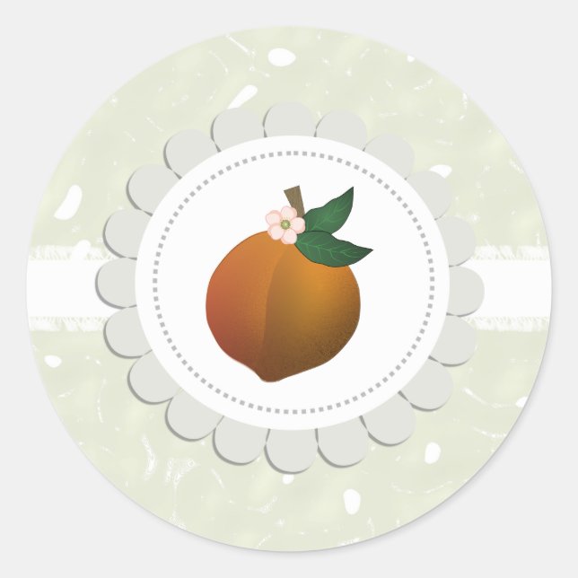 Peach Classic Round Sticker (Front)