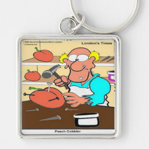 Peach Cobbler Funny LTCartoons Key Ring