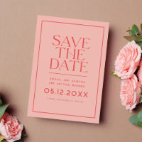 Peach Color Modern Save the Date