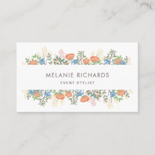 Peach Colored Wildflowers Business Card