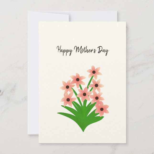 Peach colour flowers Greeting cards (Front)