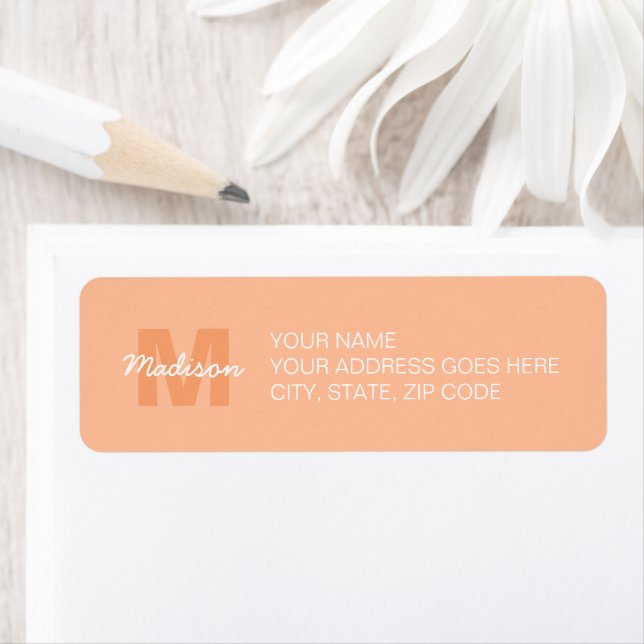 Peach colour of 2024 with custom Monogram name (Insitu)