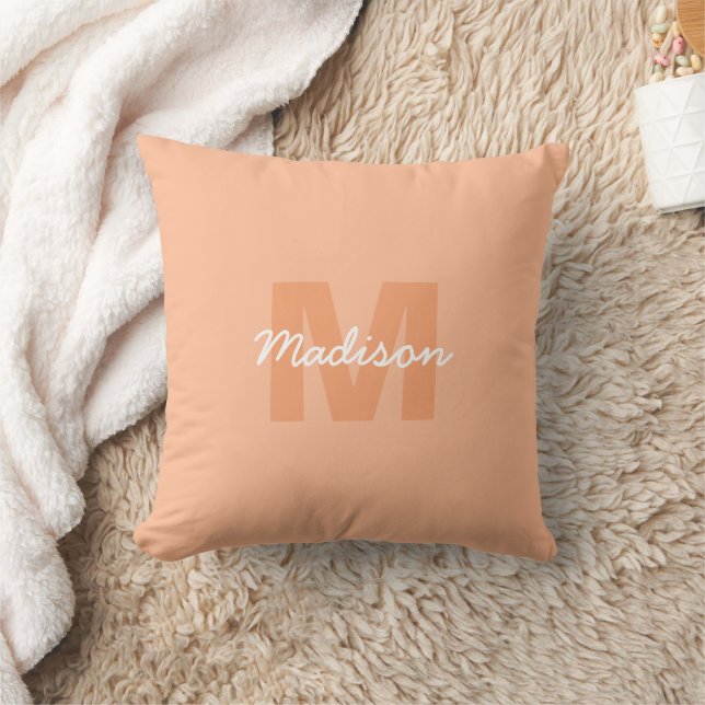 Peach colour of 2024 with custom Monogram name Cushion (Blanket)