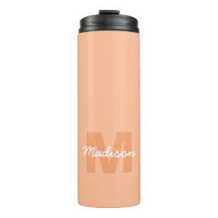 Peach colour of 2024 with custom Monogram name Thermal Tumbler