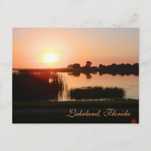 Peach colour sunset in Lakeland Florida Postcard