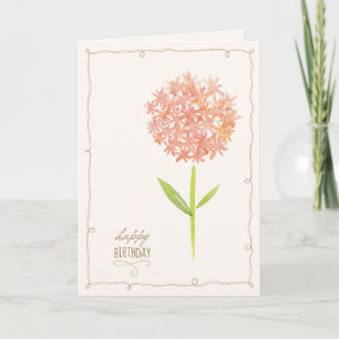 Peach Coloured Flower Watercolor Card
