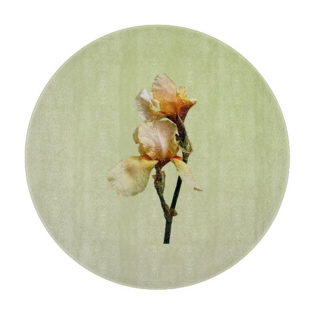 Peach Coloured Irises Cutting Board (Front)