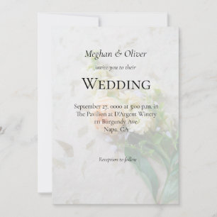 Peach-coloured rose bouquet Invitation