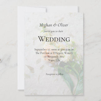 Peach-coloured rose bouquet Invitation