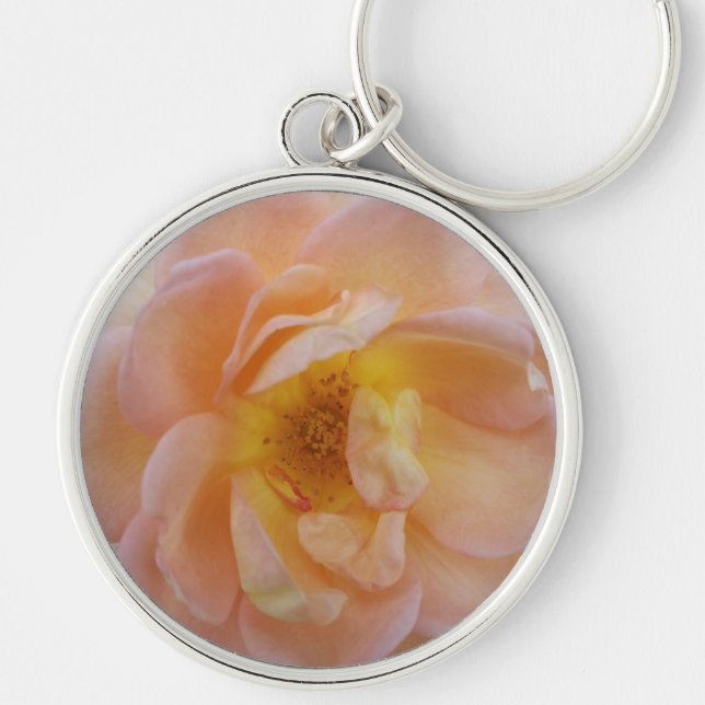Peach-Coloured Rose Key Ring (Front)