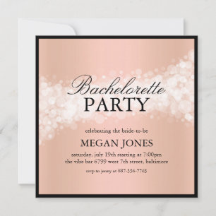 Peach Confetti Bachelorette Party Invitation