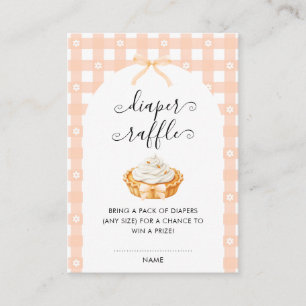 Peach Coquette Fall Pie Diaper Raffle Enclosure Card