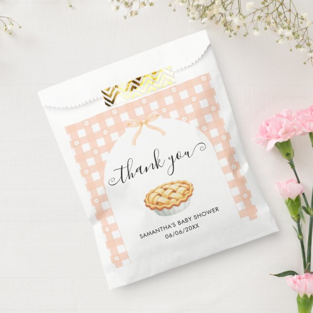 Peach Coquette Pie Baby Shower Thank You Favour Bags (Sealed)