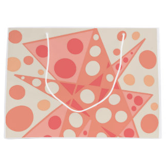 Peach & coral abstract shapes  large gift bag