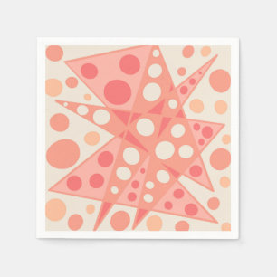 Peach & coral abstract shapes napkin