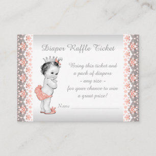Peach Coral Diaper Raffle Ticket Enclosure Card