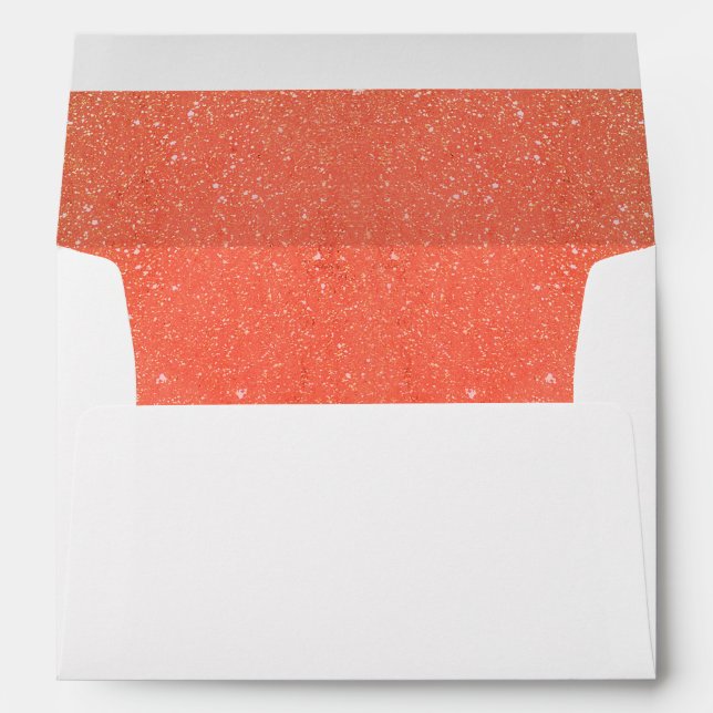 peach / coral glitter envelope (Back (Bottom))
