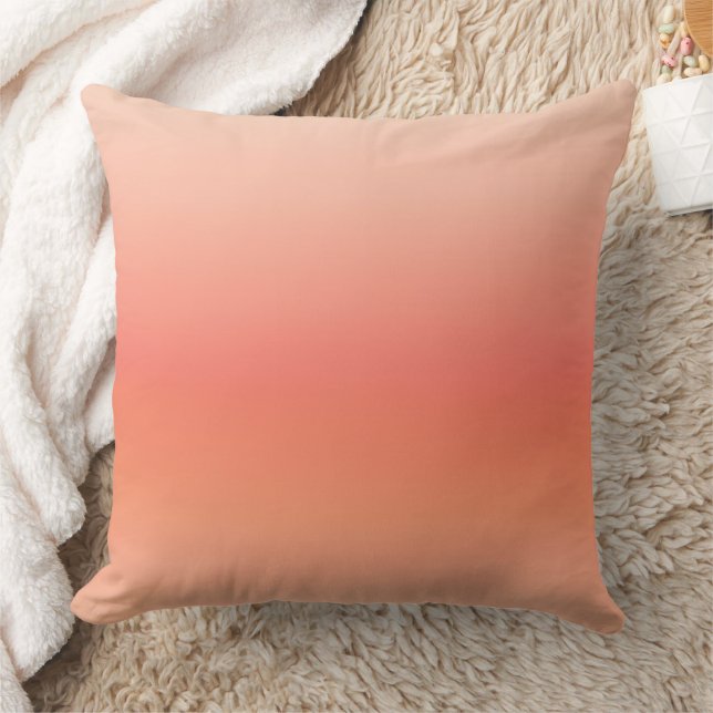 Peach & Coral Gradient AI art  Cushion (Blanket)