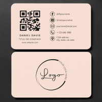 Peach Coral Logo QR Code Professional