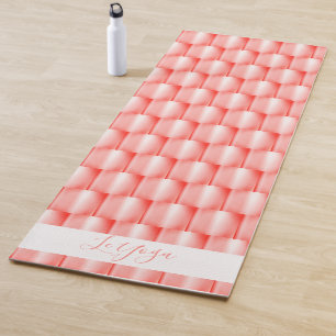 Peach Coral Metallic Abstract Elegant Le Yoga Yoga Mat