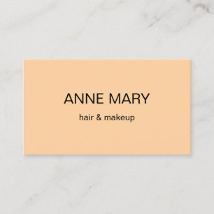 Peach Coral Orange Hair Makeup Artist Professional Business Card