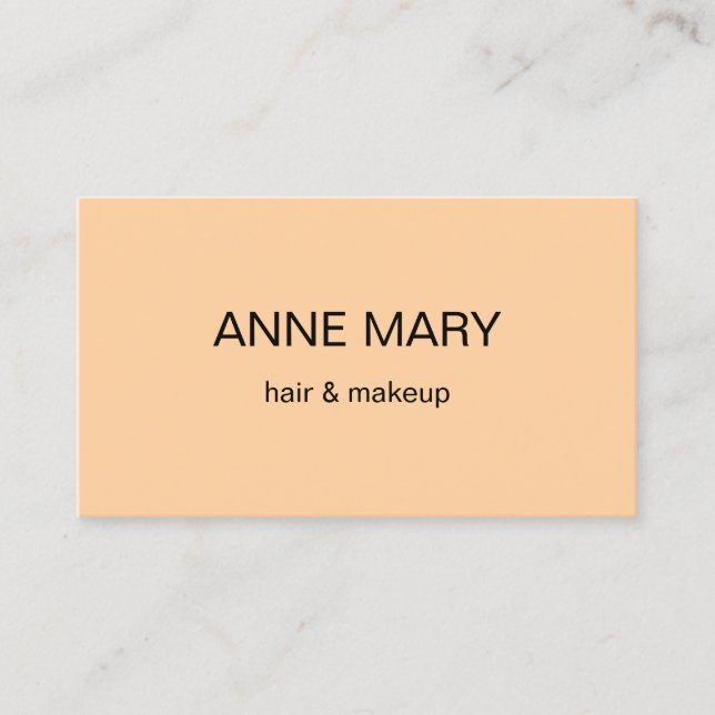 Peach Coral Orange Hair Makeup Artist Professional Business Card (Front)