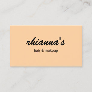 Peach Coral Orange Hair Makeup Professional Script Business Card