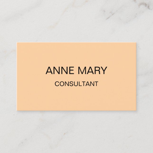 Peach Coral Orange Modern Minimalist Professtional Business Card (Front)