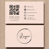 Peach Coral Professional Company Logo QR Code 